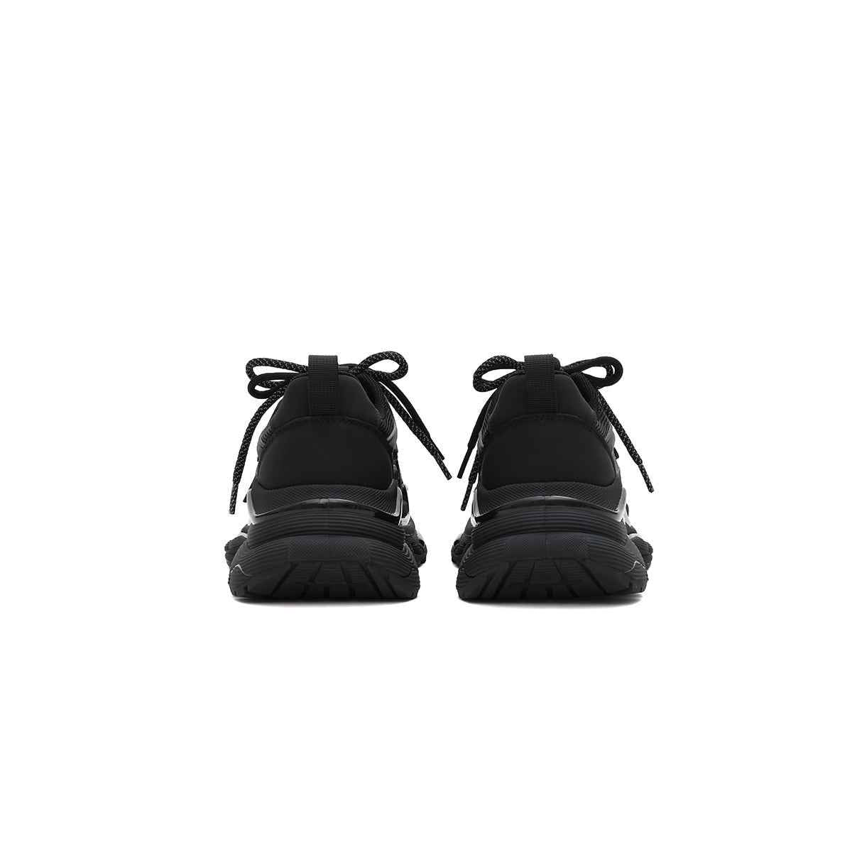 Women's Black Retro Platform Sneakers – Star Detail
