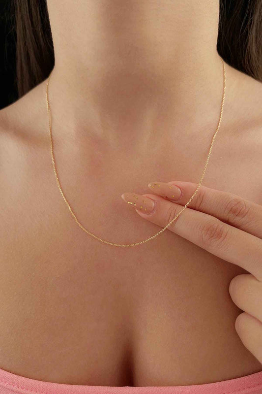 14ct Gold Cut Solid Anchor Chain  0.039 inch