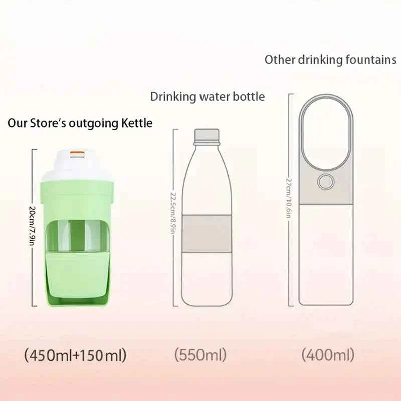 2-in-1 Pet Travel Water Bottle with Food Container