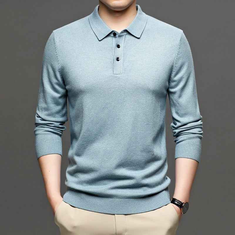 Men's Lapel Knit Pullover Sweater