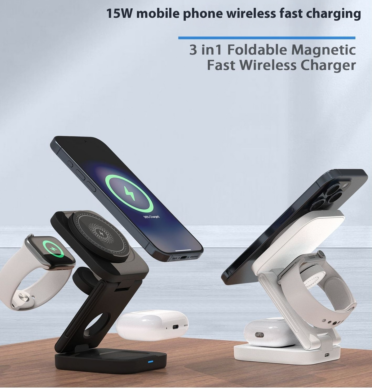3 IN 1 FOLDABLE WIRELESS CHARGER - HollySaleShop