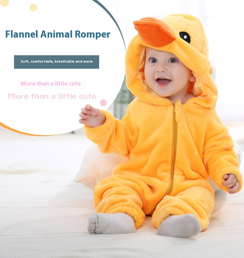 Baby Jumpsuit Newborn Flannel Animal Romper - HollySaleShop