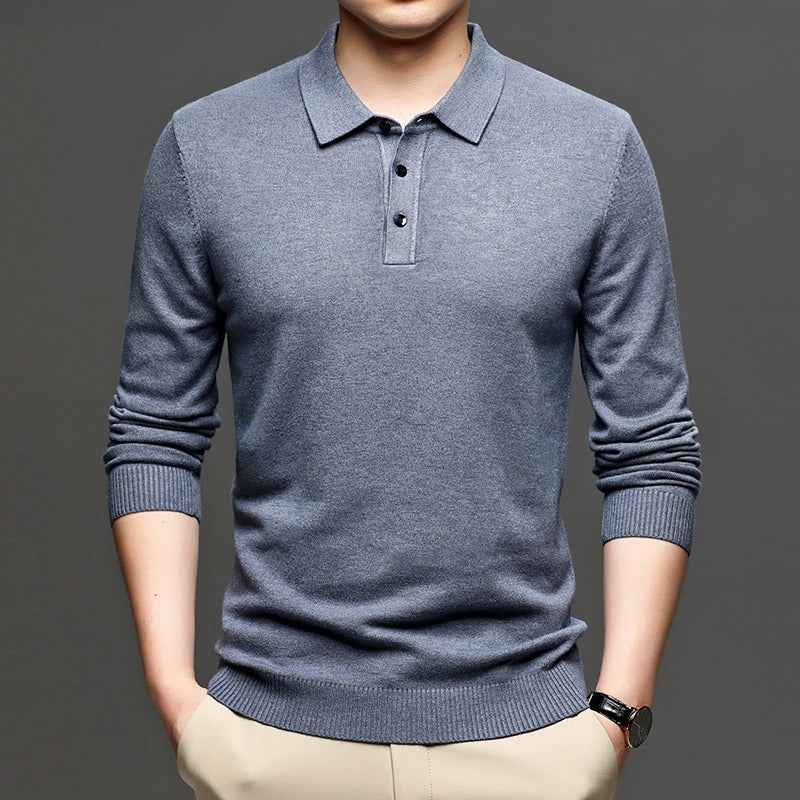 Men's Lapel Knit Pullover Sweater