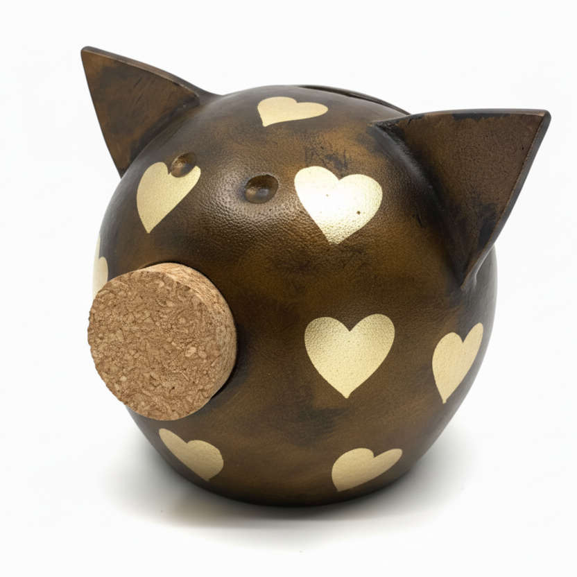 Golden Hearts | Handmade Piggy Bank