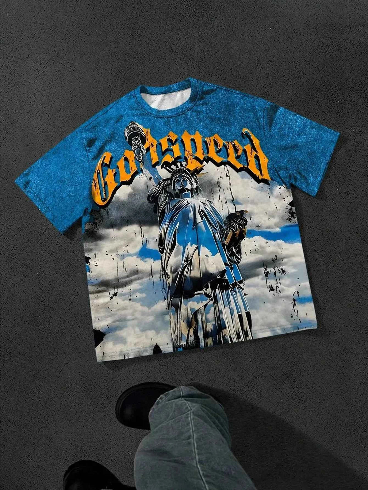 The new men's T-shirt for the summer of 2025 features a casual fashionable soft and breathable 3D angel pattern print