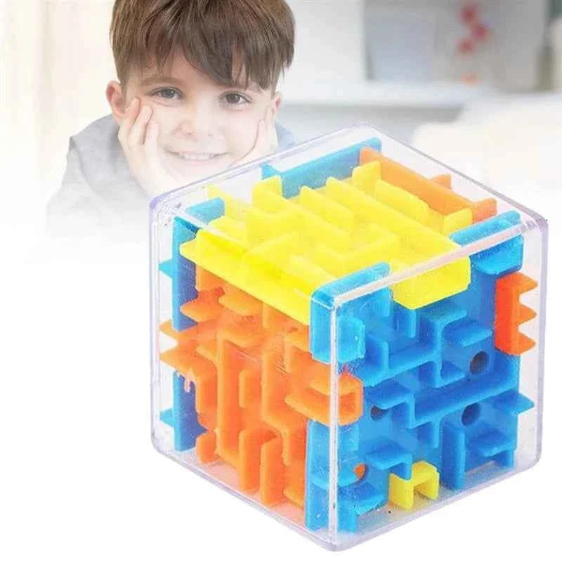 mini 3D Maze Magic Cube Six-sided Transparent Puzzle Speed Cube Rolling Ball Cubes Maze Toys For Children Stress Reliever Toys