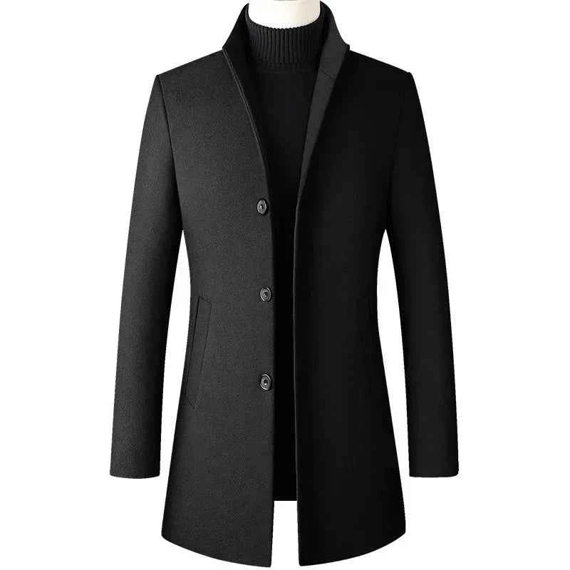 TFETTERS Brand Trench Coat Korean Fashion Business Casual Stand Collar Long Jackets for Men 2025 Autumn Windbreaker Winter Coats