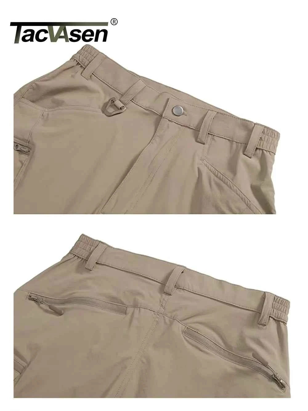 TACVASEN Summer Lightweight Trousers Mens Fishing Pants Outdoor Hiking Nylon Quick Dry Pockets Cargo Pants Casual Work Trousers