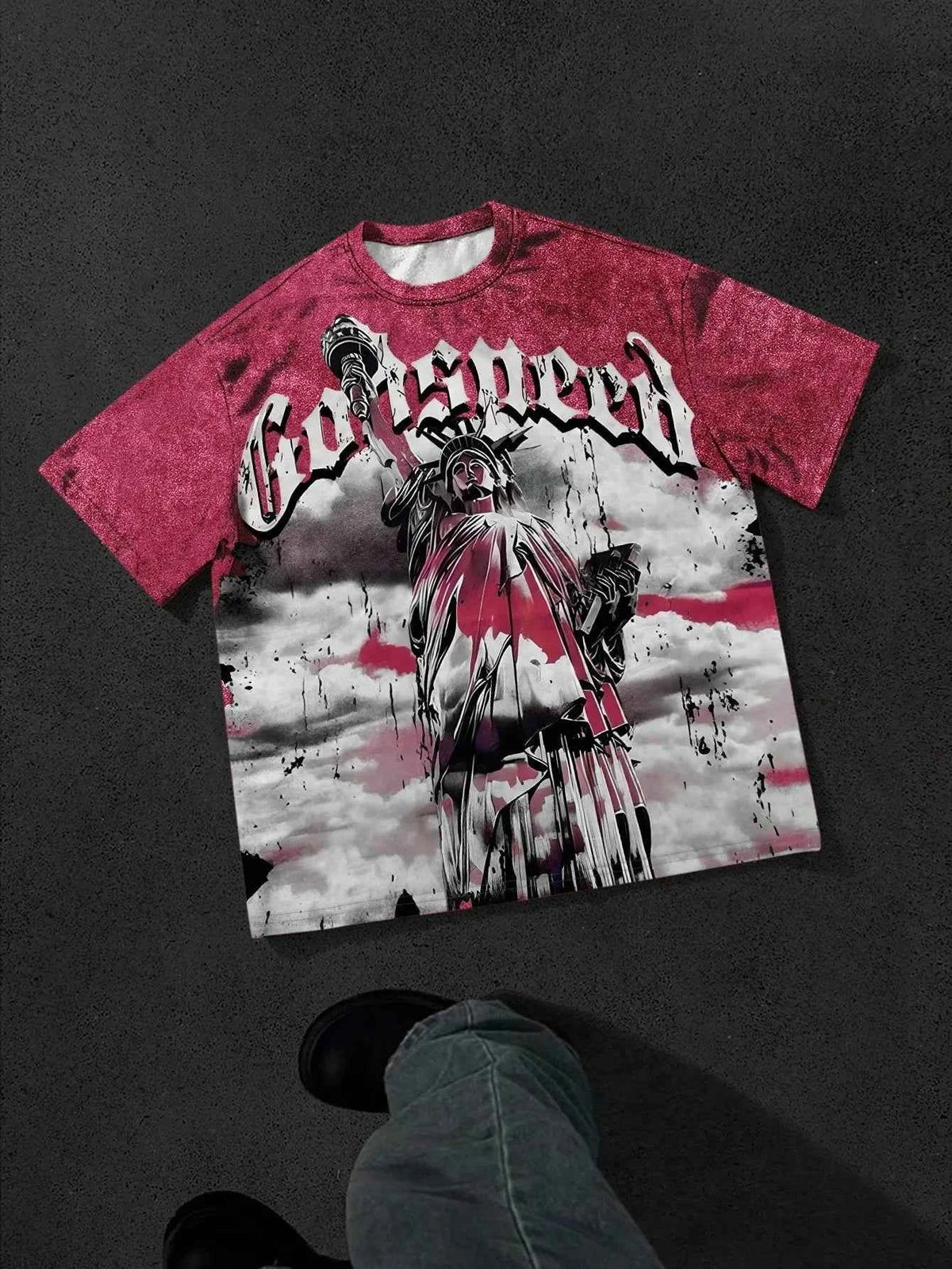 The new men's T-shirt for the summer of 2025 features a casual fashionable soft and breathable 3D angel pattern print