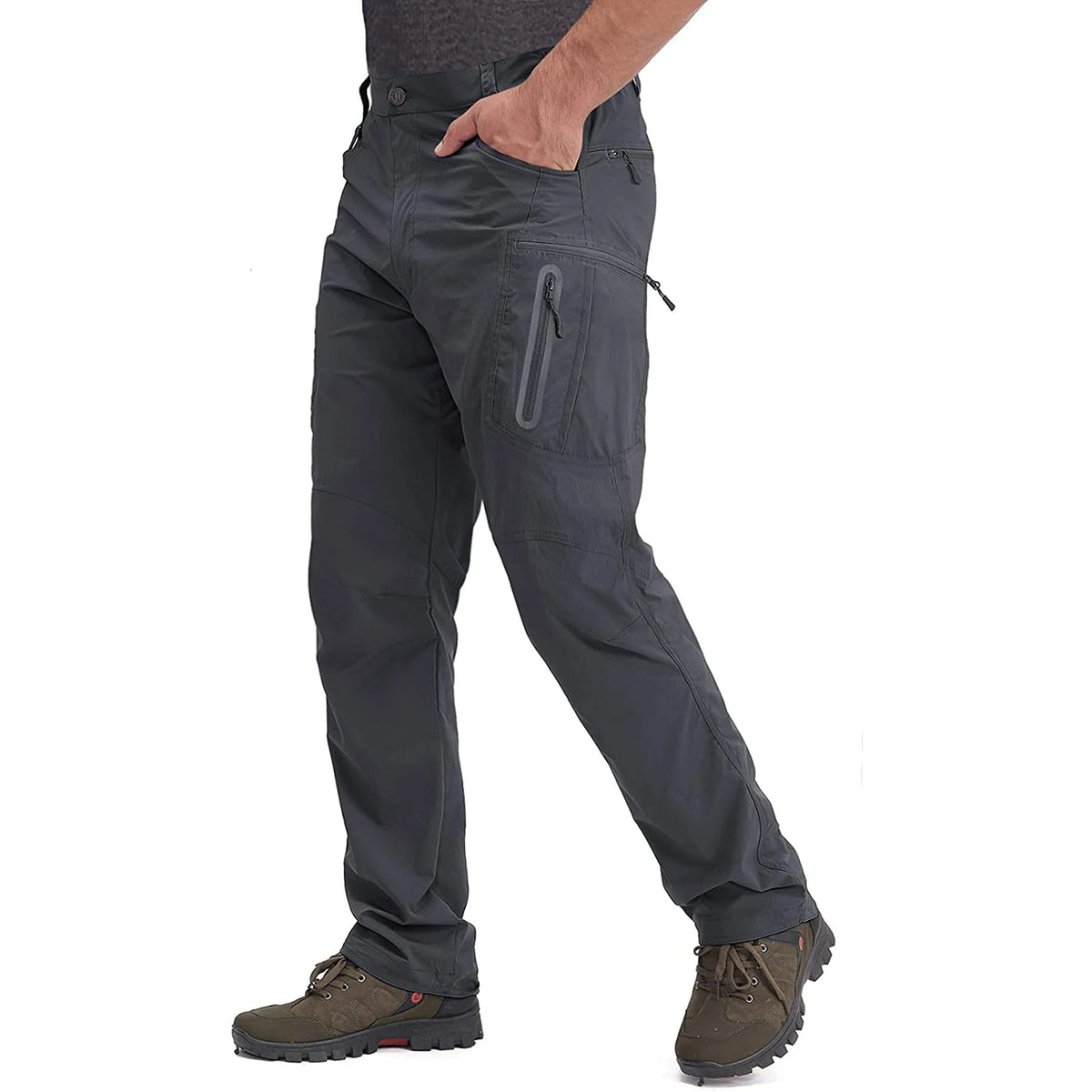 TACVASEN Summer Lightweight Trousers Mens Fishing Pants Outdoor Hiking Nylon Quick Dry Pockets Cargo Pants Casual Work Trousers - HollySaleShop