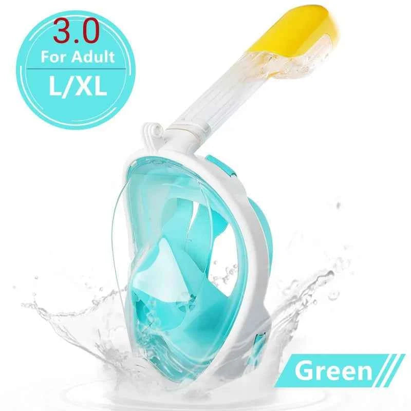 Underwater Scuba Anti Fog Full Face Diving Mask Snorkeling Respiratory Masks Safe Waterproof Swimming Equipment for Adult Kids