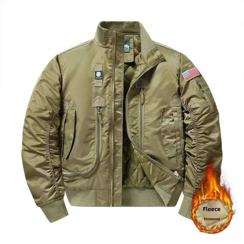 Autumn/Winter New Cotton Thickened Work Uniform Air Force Loose Fit Plus Size Casual Jacket Baseball Uniform Flight Attendant