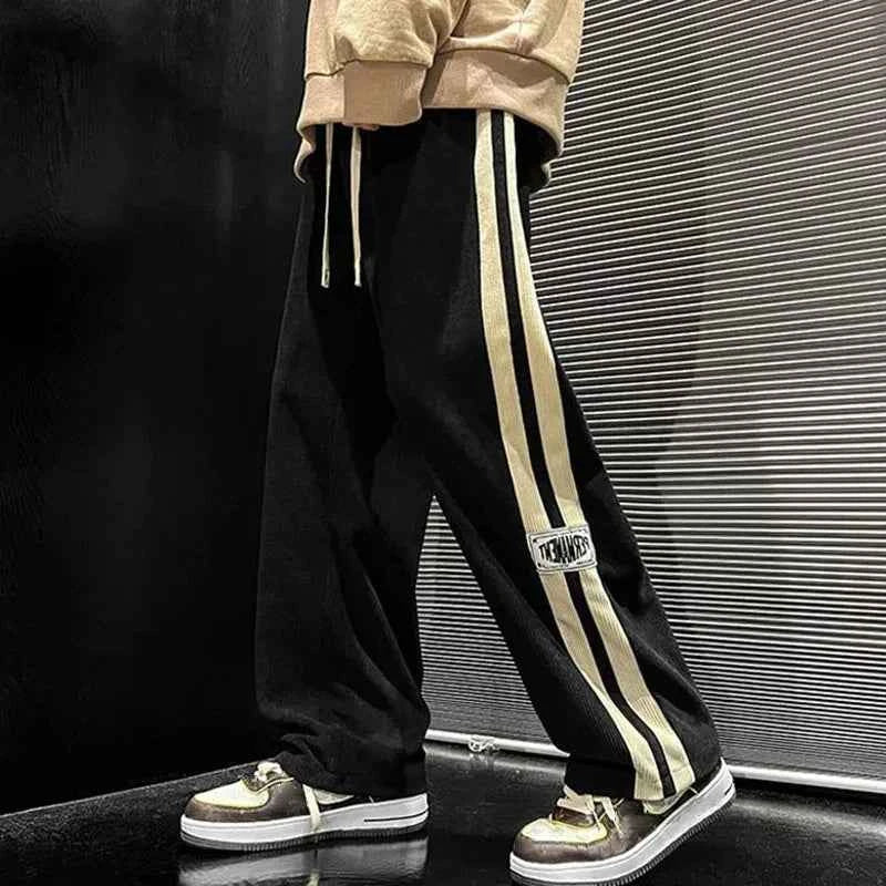 High Street Casual Pants Men Wide-leg Straight Corduroy Trousers Spring Autumn Fashion Jogger Couple Streetwear new sweatpants