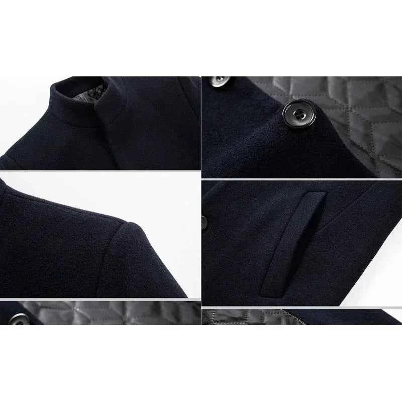 TFETTERS Brand Trench Coat Korean Fashion Business Casual Stand Collar Long Jackets for Men 2025 Autumn Windbreaker Winter Coats