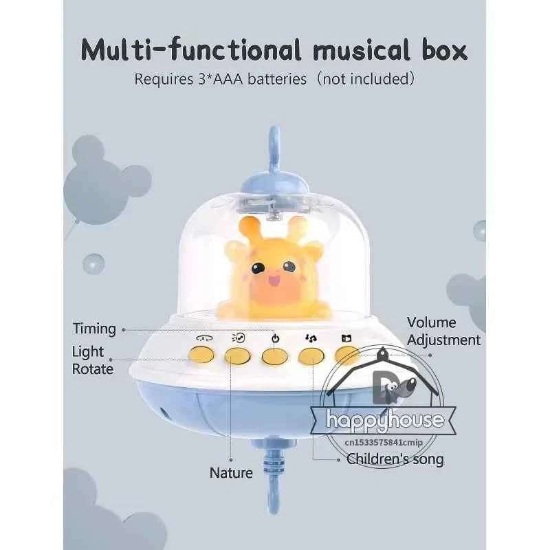 Musical Baby Crib Mobile with Lights Music Projection for Infants Remote Control Crib Toys for Newborn Baby Mobile for Crib Toys