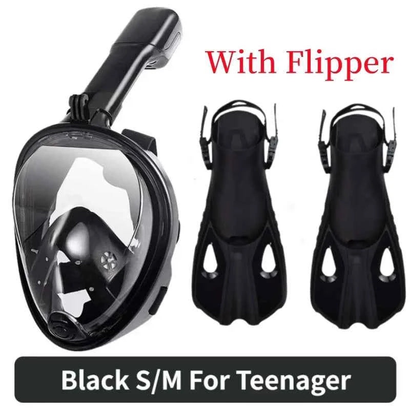 Underwater Scuba Anti Fog Full Face Diving Mask Snorkeling Respiratory Masks Safe Waterproof Swimming Equipment for Adult Kids