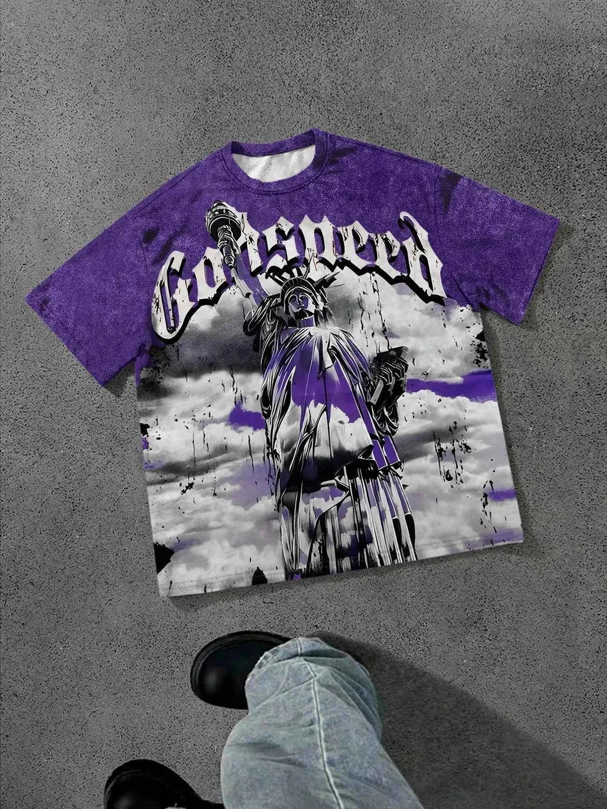 The new men's T-shirt for the summer of 2025 features a casual fashionable soft and breathable 3D angel pattern print