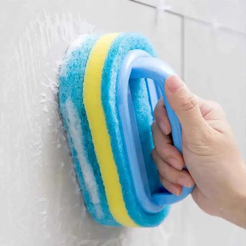 1PC Kitchen Cleaning Brush with Handle - Pot Washing High-Density Thick Scouring Pad Ceramic Tile Wall Cleaning Brush