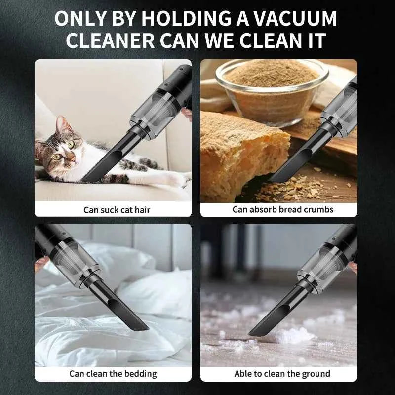 Handheld car vacuum cleaner, 15000pa portable cordless, dual use of blowing and suctionmulti-nozzles, for car, home, pet, office