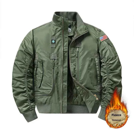 Autumn/Winter New Cotton Thickened Work Uniform Air Force Loose Fit Plus Size Casual Jacket Baseball Uniform Flight Attendant