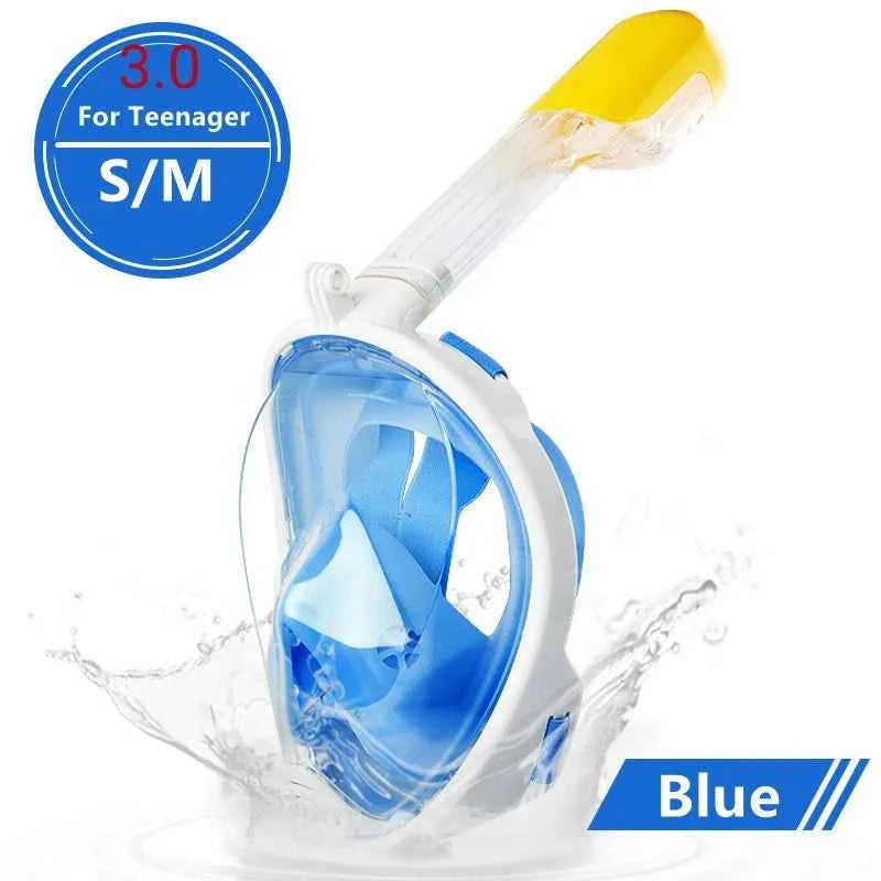 Underwater Scuba Anti Fog Full Face Diving Mask Snorkeling Respiratory Masks Safe Waterproof Swimming Equipment for Adult Kids