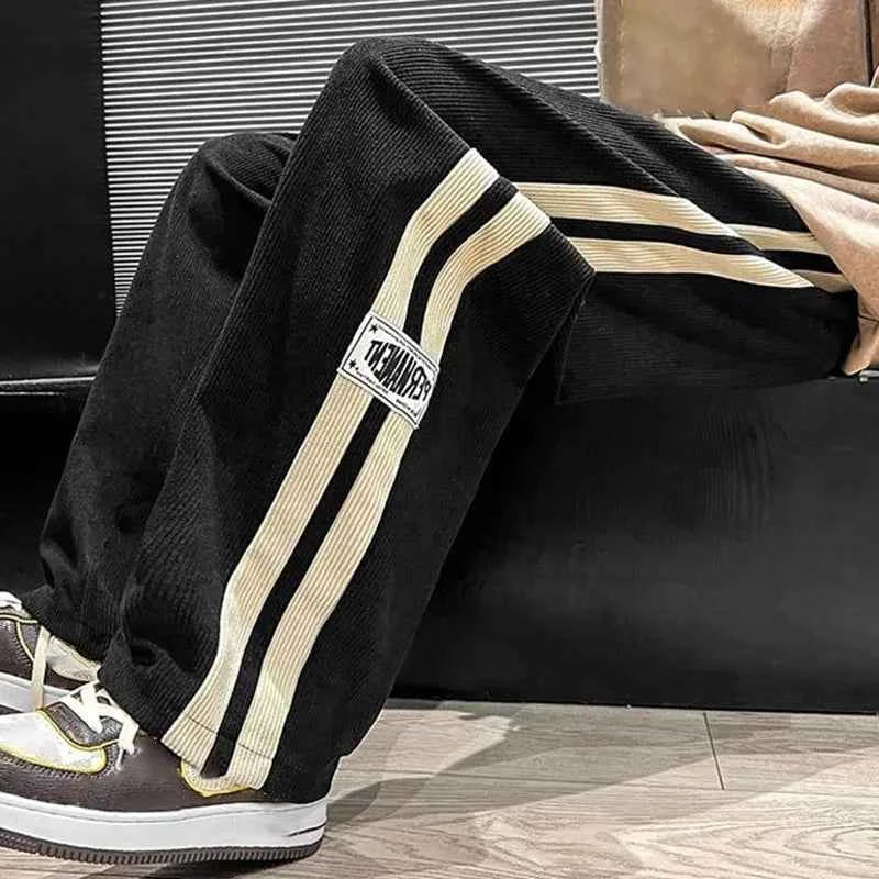 High Street Casual Pants Men Wide-leg Straight Corduroy Trousers Spring Autumn Fashion Jogger Couple Streetwear new sweatpants