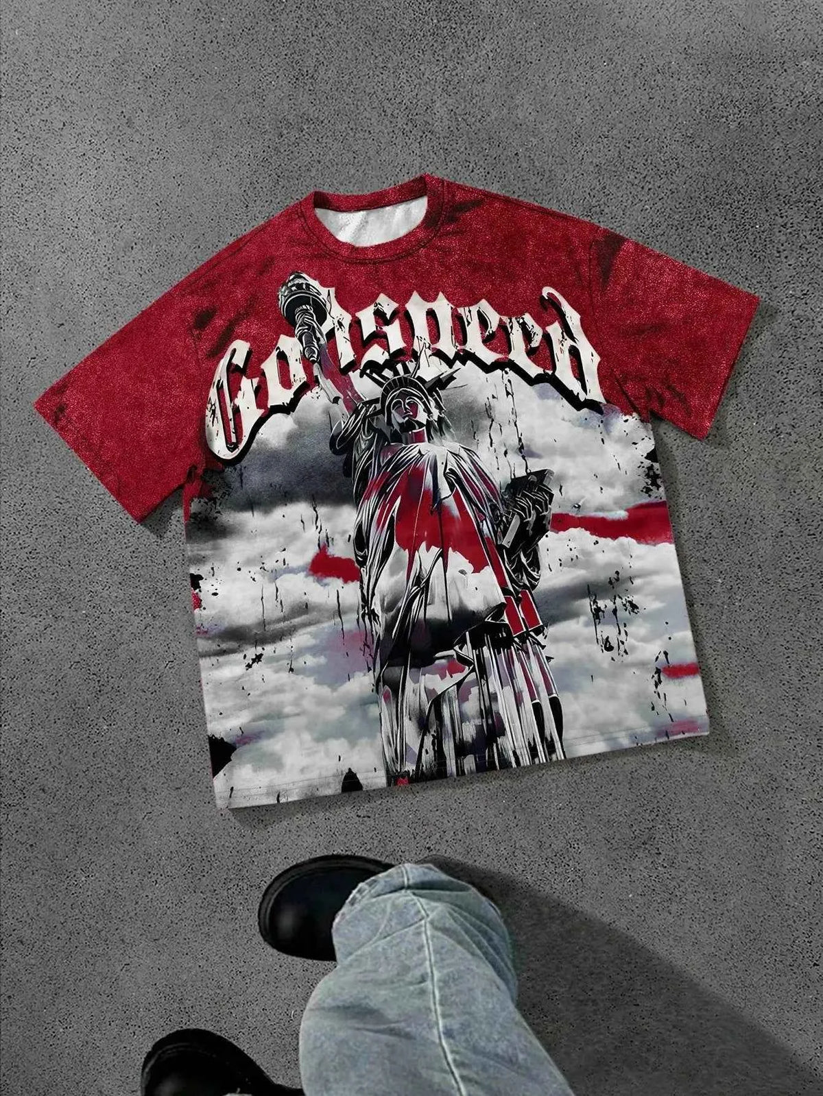 The new men's T-shirt for the summer of 2025 features a casual fashionable soft and breathable 3D angel pattern print