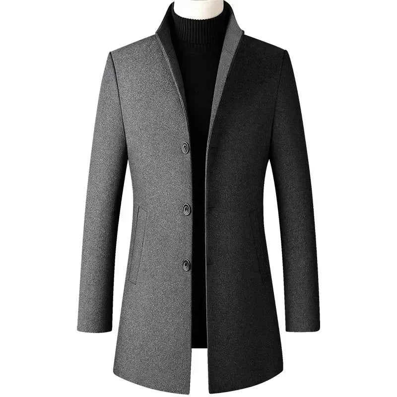 TFETTERS Brand Trench Coat Korean Fashion Business Casual Stand Collar Long Jackets for Men 2025 Autumn Windbreaker Winter Coats