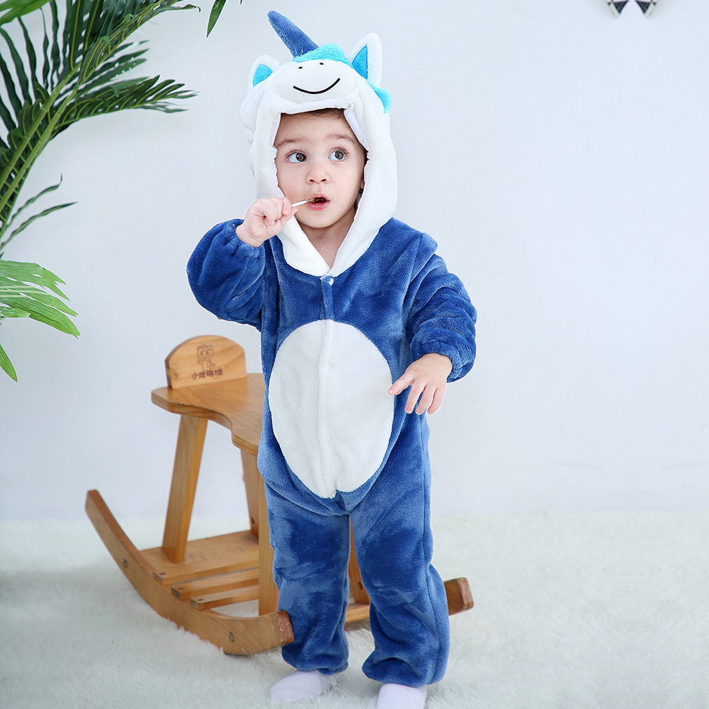Baby Jumpsuit Newborn Flannel Animal Romper - HollySaleShop