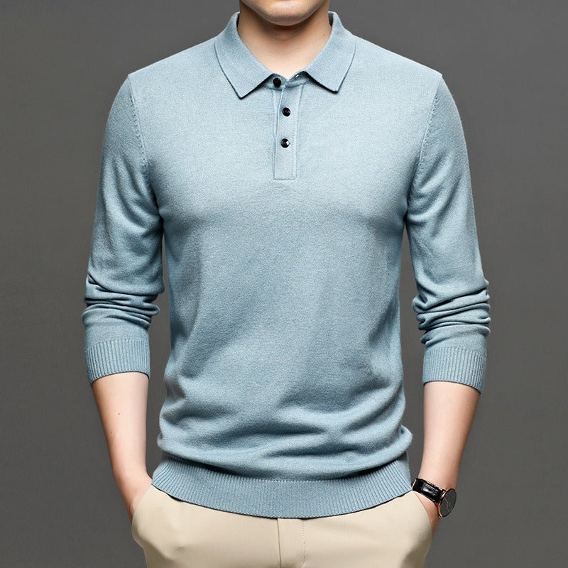 Men's Lapel Knit Pullover Sweater - HollySaleShop