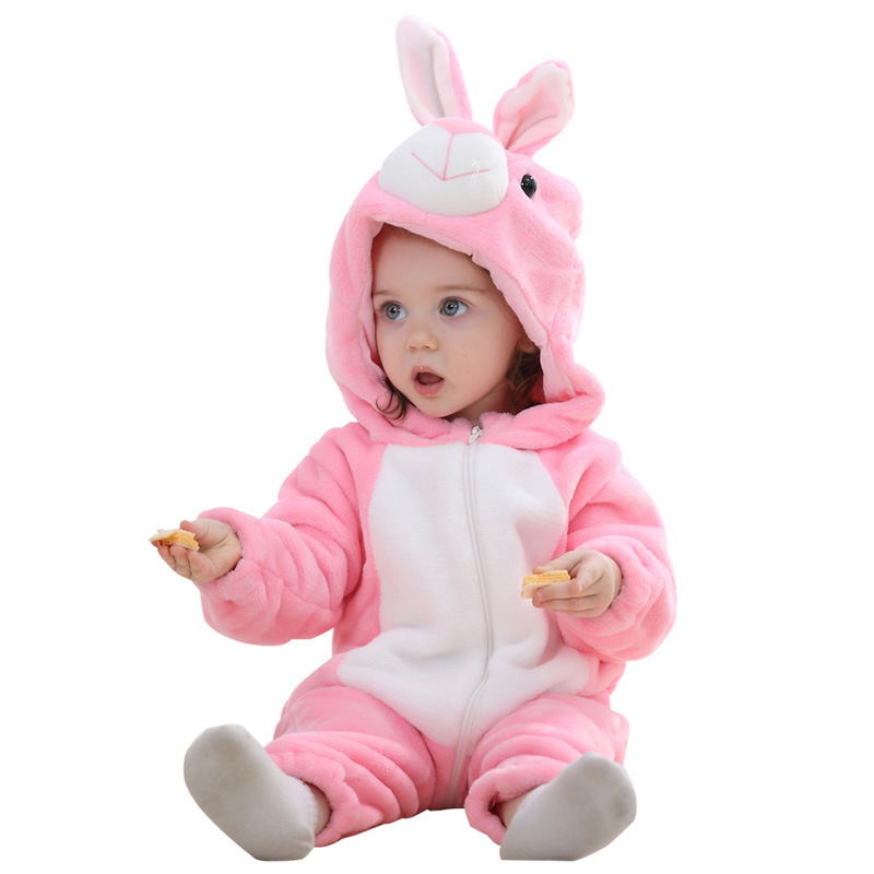 Baby Jumpsuit Newborn Flannel Animal Romper - HollySaleShop