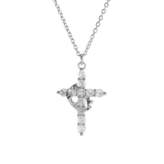 Crown Cross Necklace - HollySaleShop