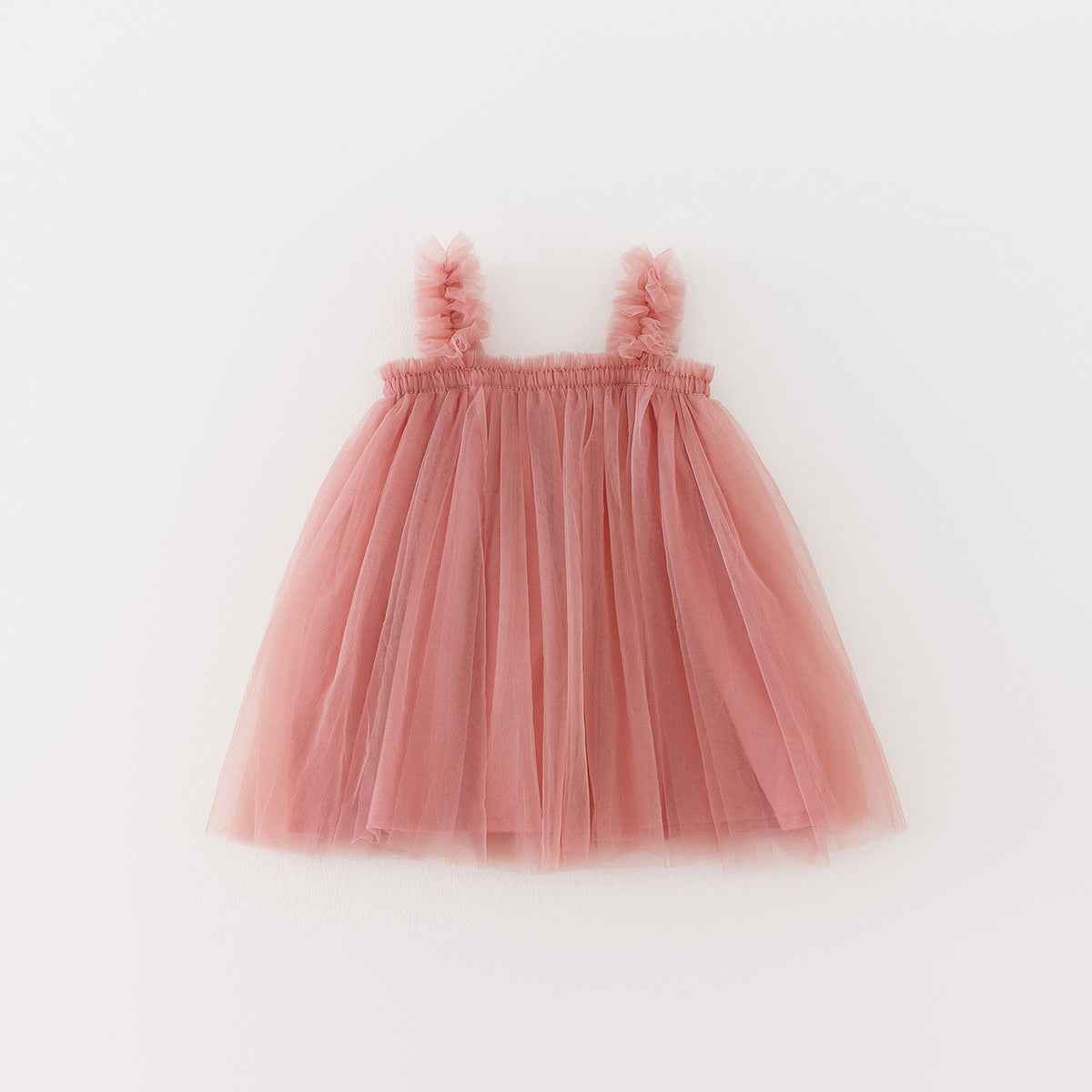 MyKids-USA® Baby Kids Girls Sleeveless Plain Tulle Strap Dress