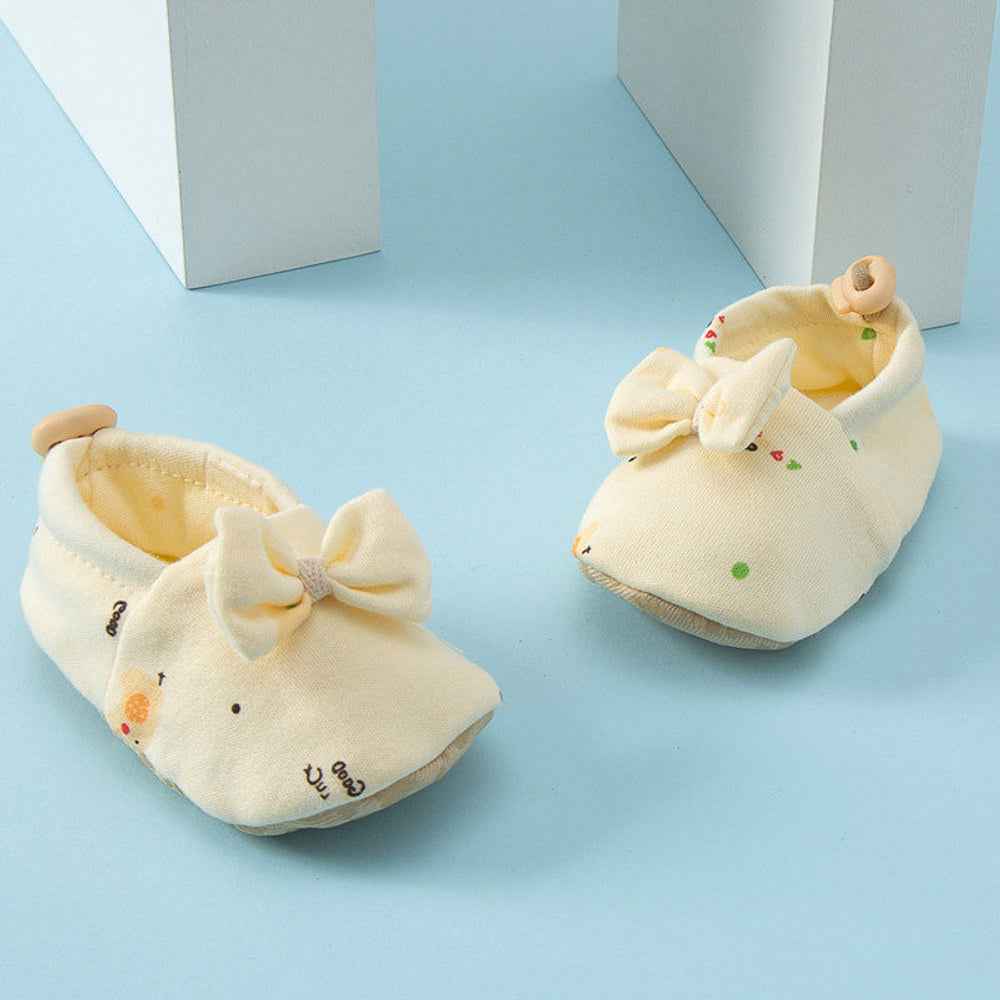 MyKids-USA® Baby Simple Cartoon Print Soft Sole Anti-slip Shoes with Cotton Fabric