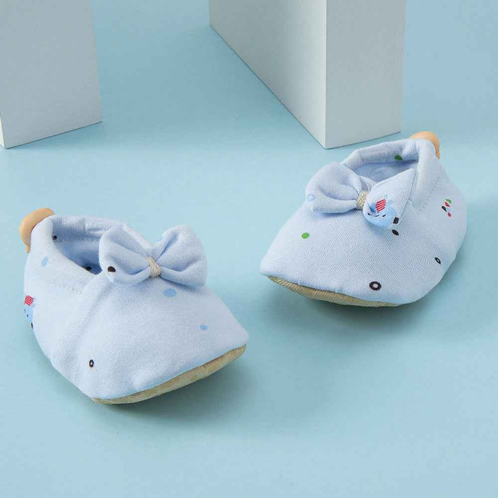 MyKids-USA® Baby Simple Cartoon Print Soft Sole Anti-slip Shoes with Cotton Fabric