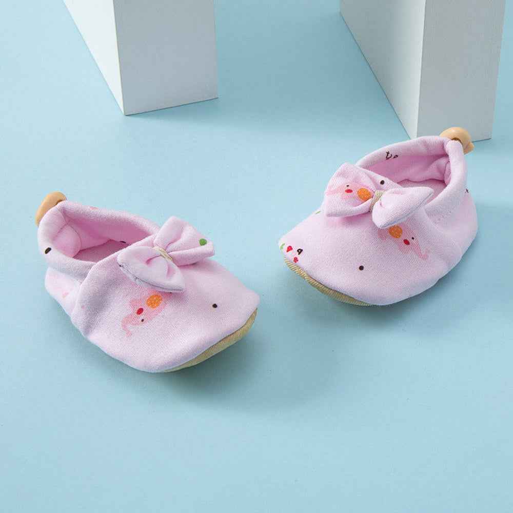 MyKids-USA® Baby Simple Cartoon Print Soft Sole Anti-slip Shoes with Cotton Fabric