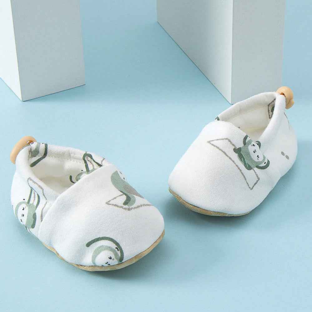 MyKids-USA® Baby Simple Cartoon Print Soft Sole Anti-slip Shoes with Cotton Fabric