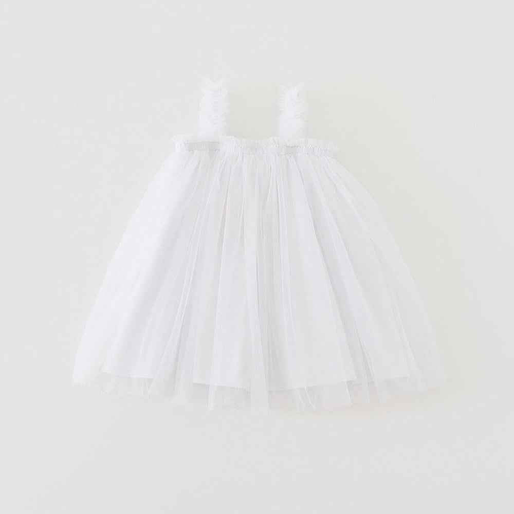 MyKids-USA® Baby Kids Girls Sleeveless Plain Tulle Strap Dress