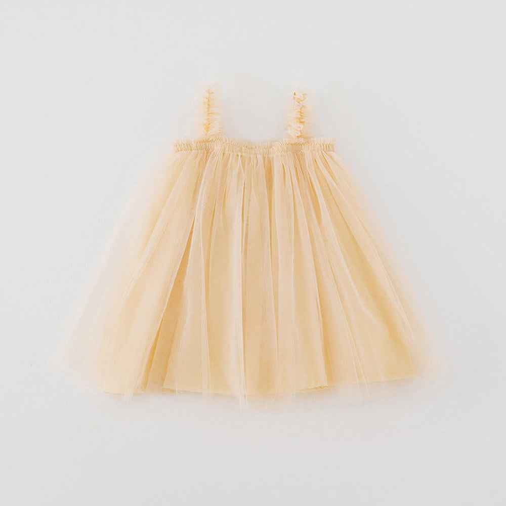 MyKids-USA® Baby Kids Girls Sleeveless Plain Tulle Strap Dress