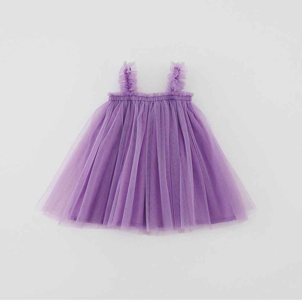 MyKids-USA® Baby Kids Girls Sleeveless Plain Tulle Strap Dress