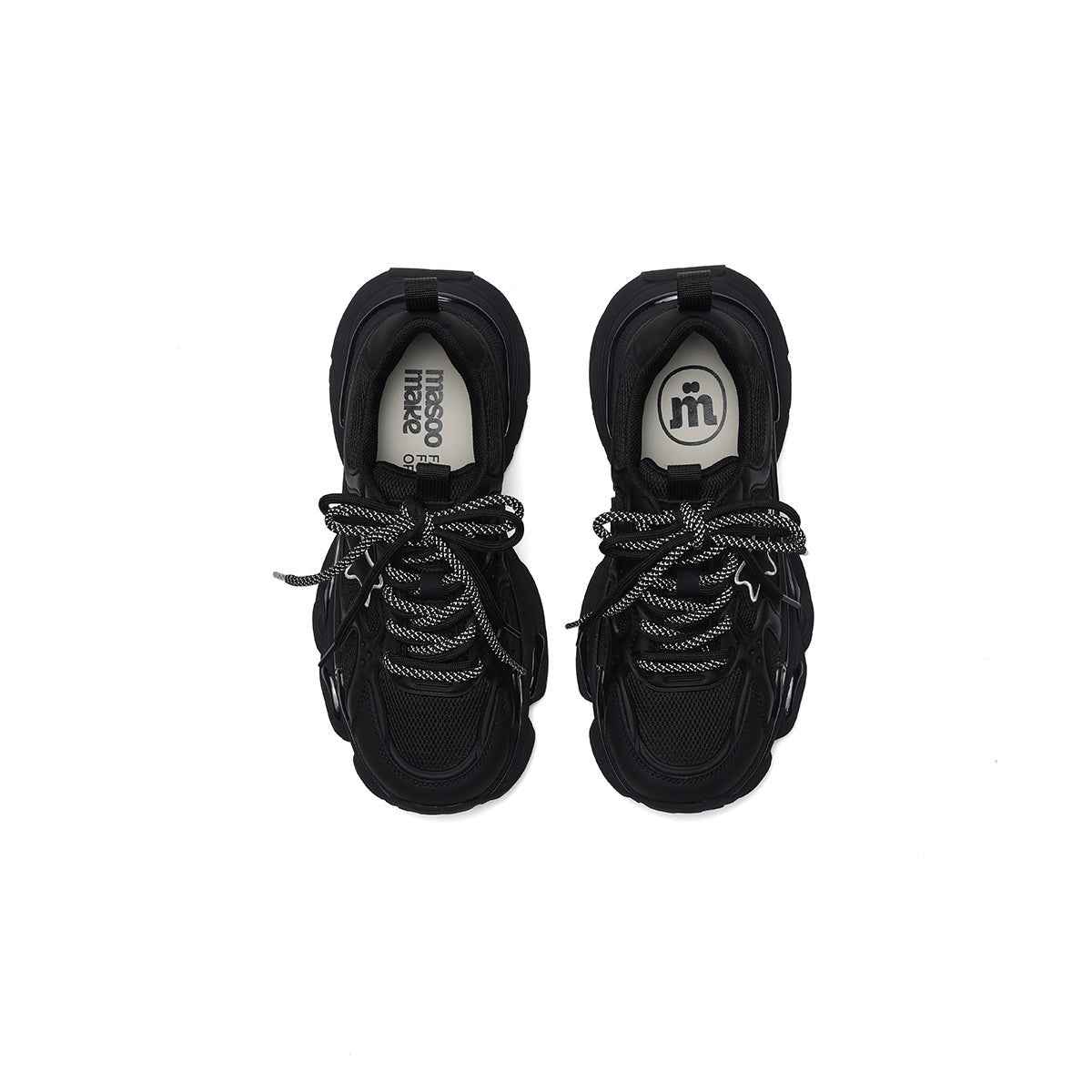Women's Black Retro Platform Sneakers – Star Detail